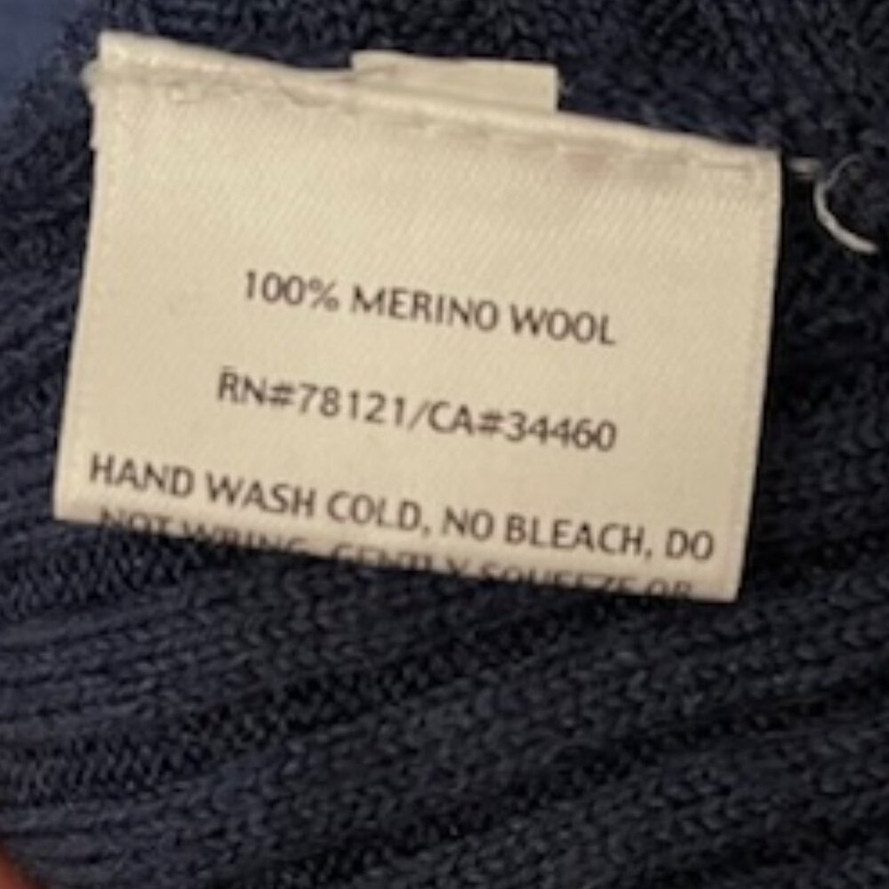 Eileen Fisher XL Blue Ribbed Open Front Asymmetrical Merino Wool Sweater EUC - Picture 5 of 6